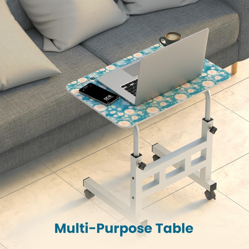 Portronics My Buddy D Wood Multipurpose Movable & Adjustable Table for Computer & Laptop(Sky Blue)