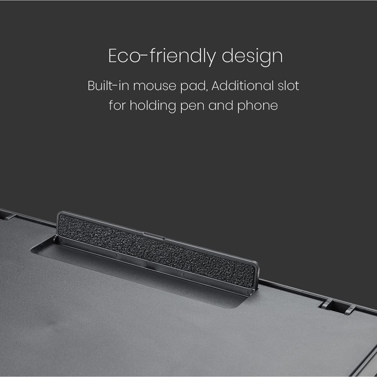 Portronics my buddy g laptop desk with storage mouse pad adjustable height compatible upto 15 inches laptop black