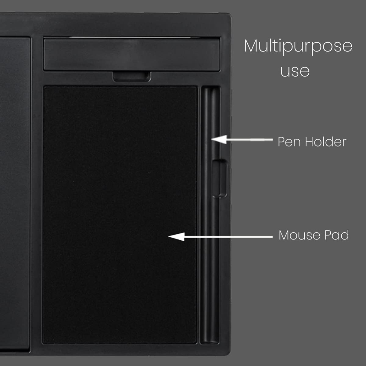 Portronics my buddy g laptop desk with storage mouse pad adjustable height compatible upto 15 inches laptop black