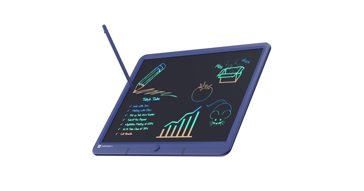 Portronics Ruffpad 15M 15Inch (38.1cm) Re-Writable Multicolor LCD ...