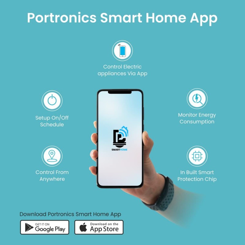 Portronics Splug 10 Wifi 10A Smart Plug Suitable for TVs, Fan, Light, Music System Compatible with Alexa and Google Assistant(White) Portronics Splug 10 Wifi 10A Smart Plug Suitable for TVs, Fan, Light, Music System Compatible with Alexa and Google Assistant(White)