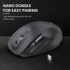 Portronics Toad 24 Wireless Mouse, with 2.4 GHz USB Nano Receiver, Adjustable DPI up to 1600, Dual-Function Scroll Wheel, for Laptop, Mac, PC (Black)