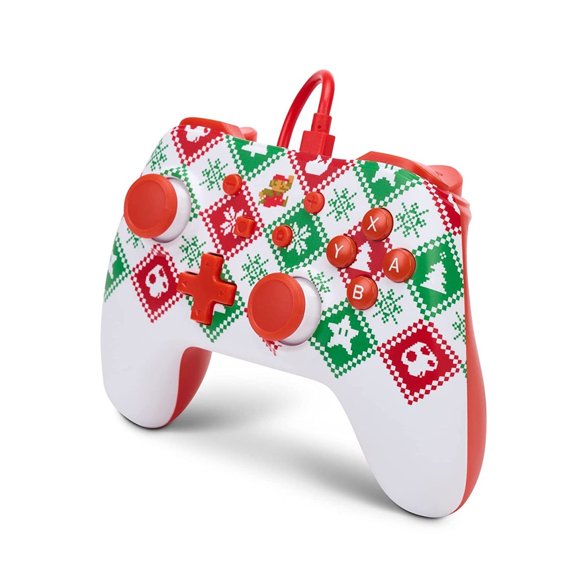 PowerA Wired Controller for Nintendo Switch - Mario Holiday Sweater, Nintendo Switch Lite, Gamepad, Game Controller- Nintendo Switch