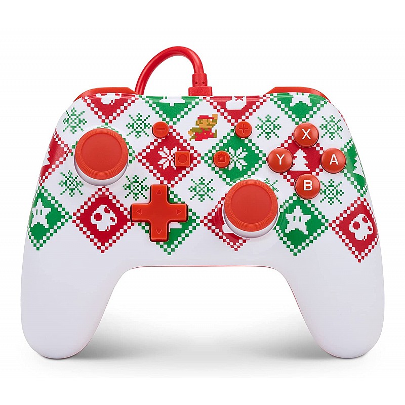 PowerA Wired Controller for Nintendo Switch - Mario Holiday Sweater, Nintendo Switch Lite, Gamepad, Game Controller- Nintendo Switch