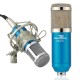 Powerpak BM 800 Blue Professional Condenser Microphone with Metal Shock Mount (requires phantom power or sound card)