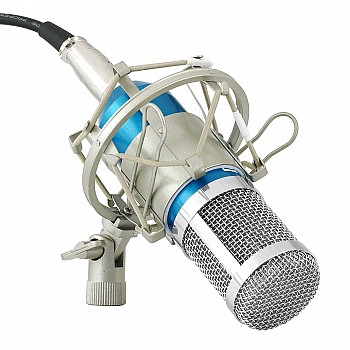 Powerpak BM 800 Blue Professional Condenser Microphone with Metal Shock Mount (requires phantom power or sound card)