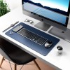 Premium Vegan Leather Desk Mat 60X35cm 2.4mm Thick&Padded|Laptop Mat/Extended Mouse Pad/Stitched, Reversible, Sturdy Deskspread