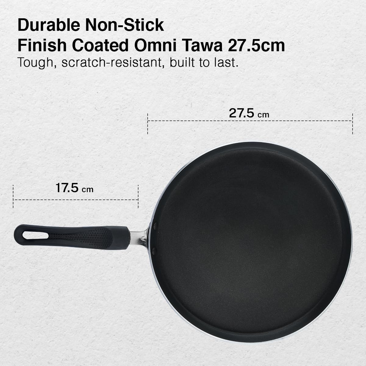 Prestige Non-Stick Dosa Tawa 27.5cm | OSP IB | Gas & Induction Compatible | PFOA Free | Metal Spoon Friendly | Sturdy Handle | 1Y Warranty | ISI Certified