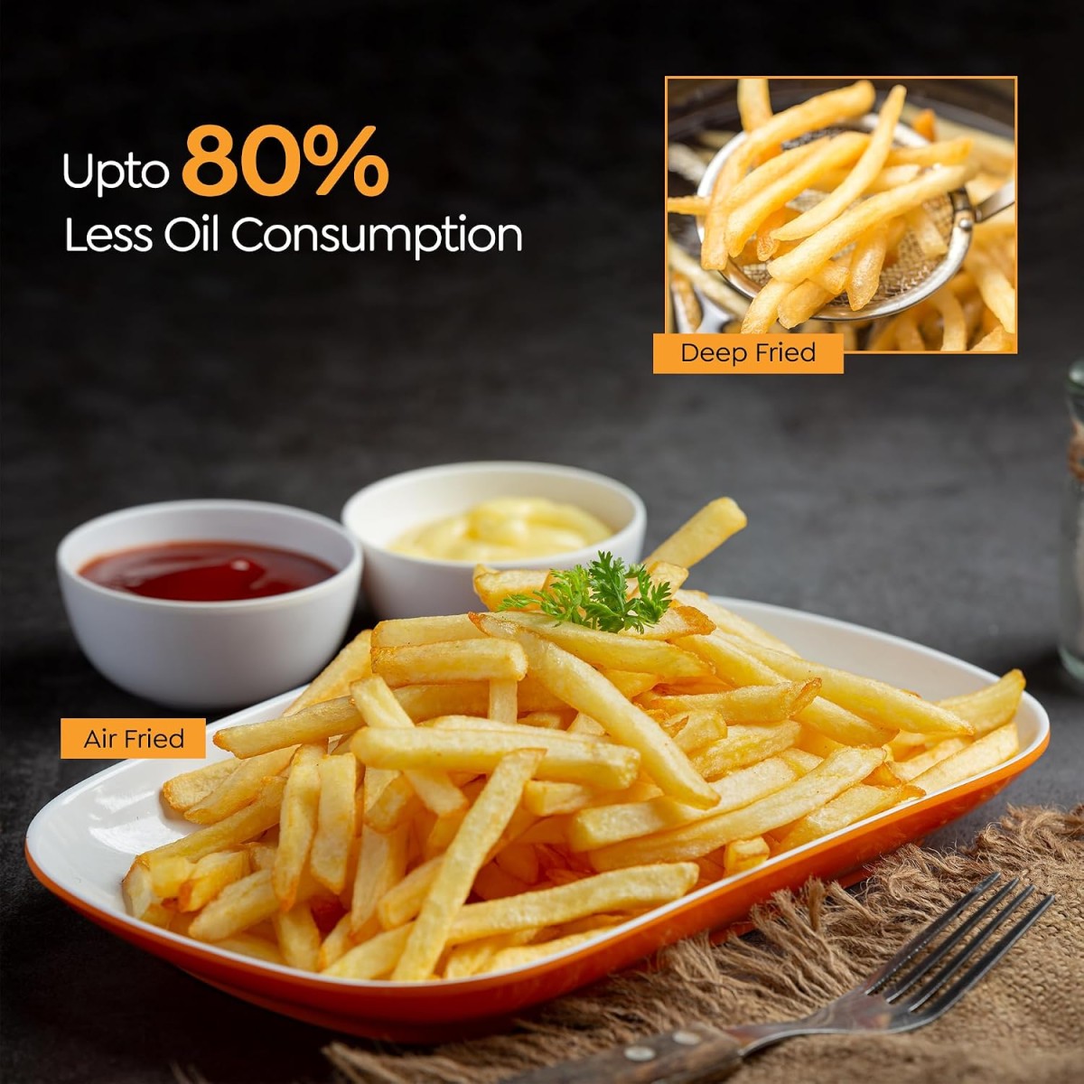 (Refurbished) Prestige Nutrifry 4.5L Digital Air Fryer| 80% less Oil Consumption | 8 Preset Menu | Fry, Grill, Roast, Bake