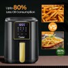 Prestige Nutrifry Electric Digital Air Fryer| 80% less Oil Consumption|4.5L Capacity |1200 Watts Power|Fry,Grill,Roast,Bake,Reheat|Digital Display with 8 Preset Menu|Easy to Clean Frying Basket|Black