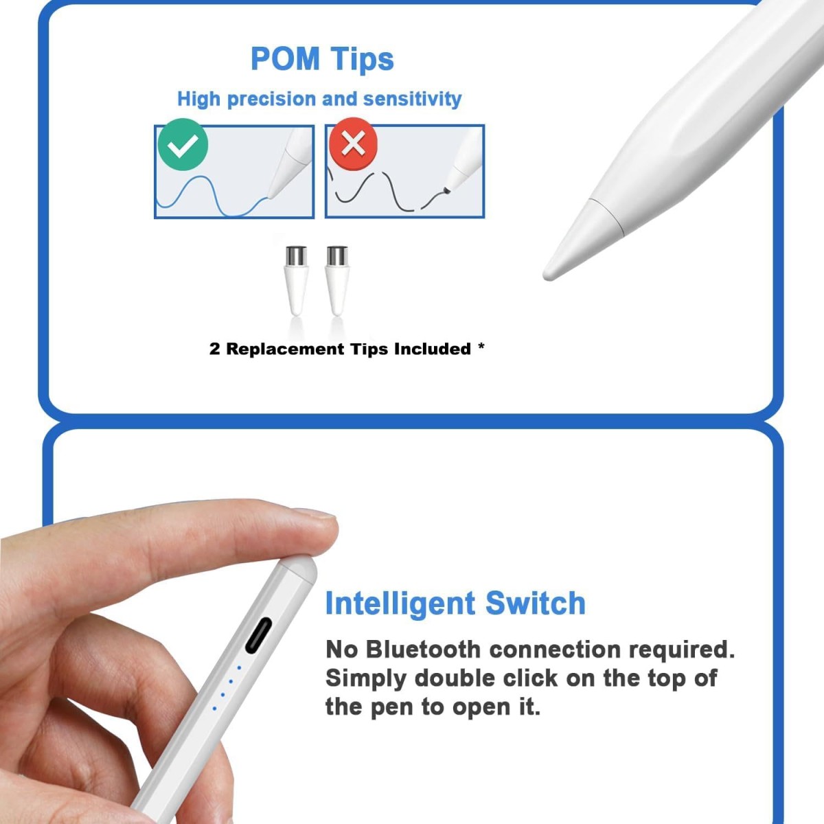 Printme Creative Stylus Pen for Touch Screens – Long Battery Life, Universal Compatibility for iPhone/iPad/Huawei and Other Tablets, for Drawing and Writing