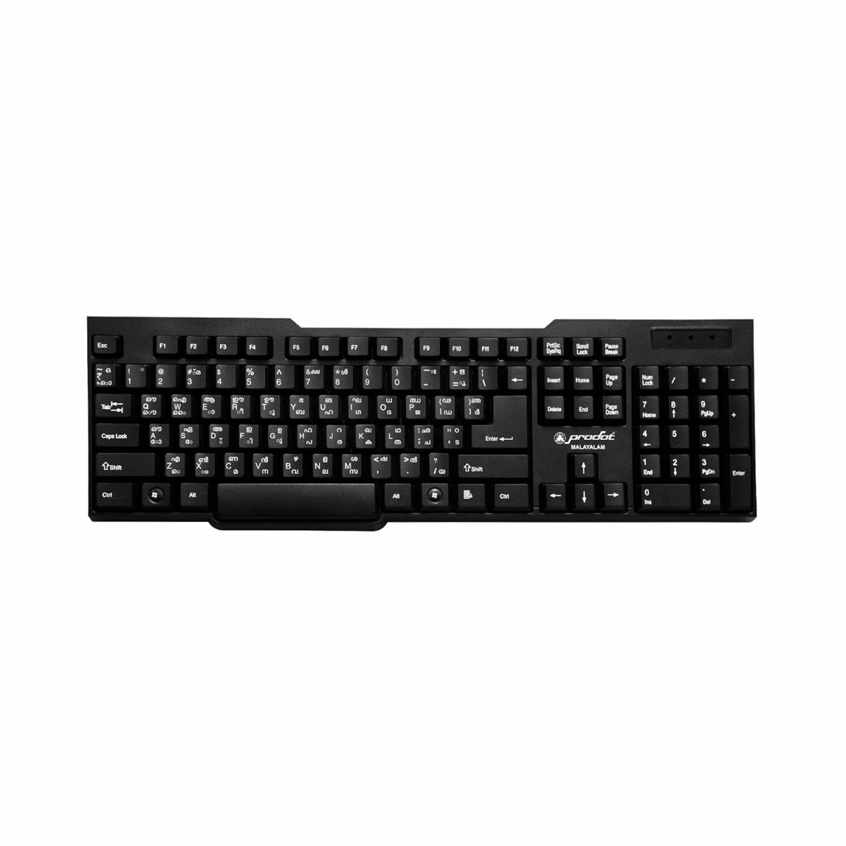 ProDot ProSeries Malayalam Standard Wired Keyboard with Rupees Symbol I Made in India | Ergonomic, Spill Resistant Design | 104 Keys | 10M Key Life | 1 Year Warranty | Works with Windows, iOS, Linux