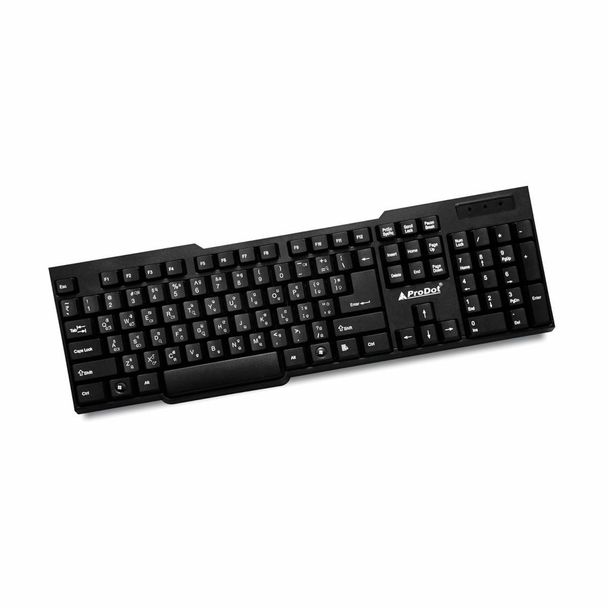 ProDot ProSeries Malayalam Standard Wired Keyboard with Rupees Symbol I Made in India | Ergonomic, Spill Resistant Design | 104 Keys | 10M Key Life | 1 Year Warranty | Works with Windows, iOS, Linux