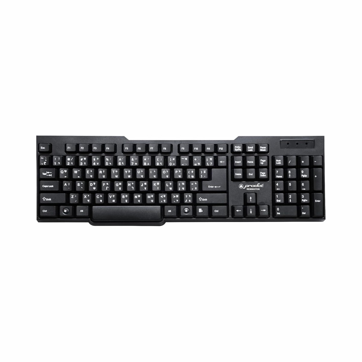 ProDot ProSeries Wired Keyboard with Rupees Symbol | Hindi Remington | Made in India | Ergonomic, Spill Resistant Design | 104 Keys | 10M Key Life | 1 Year Warranty | Works with Windows, iOS, Linux