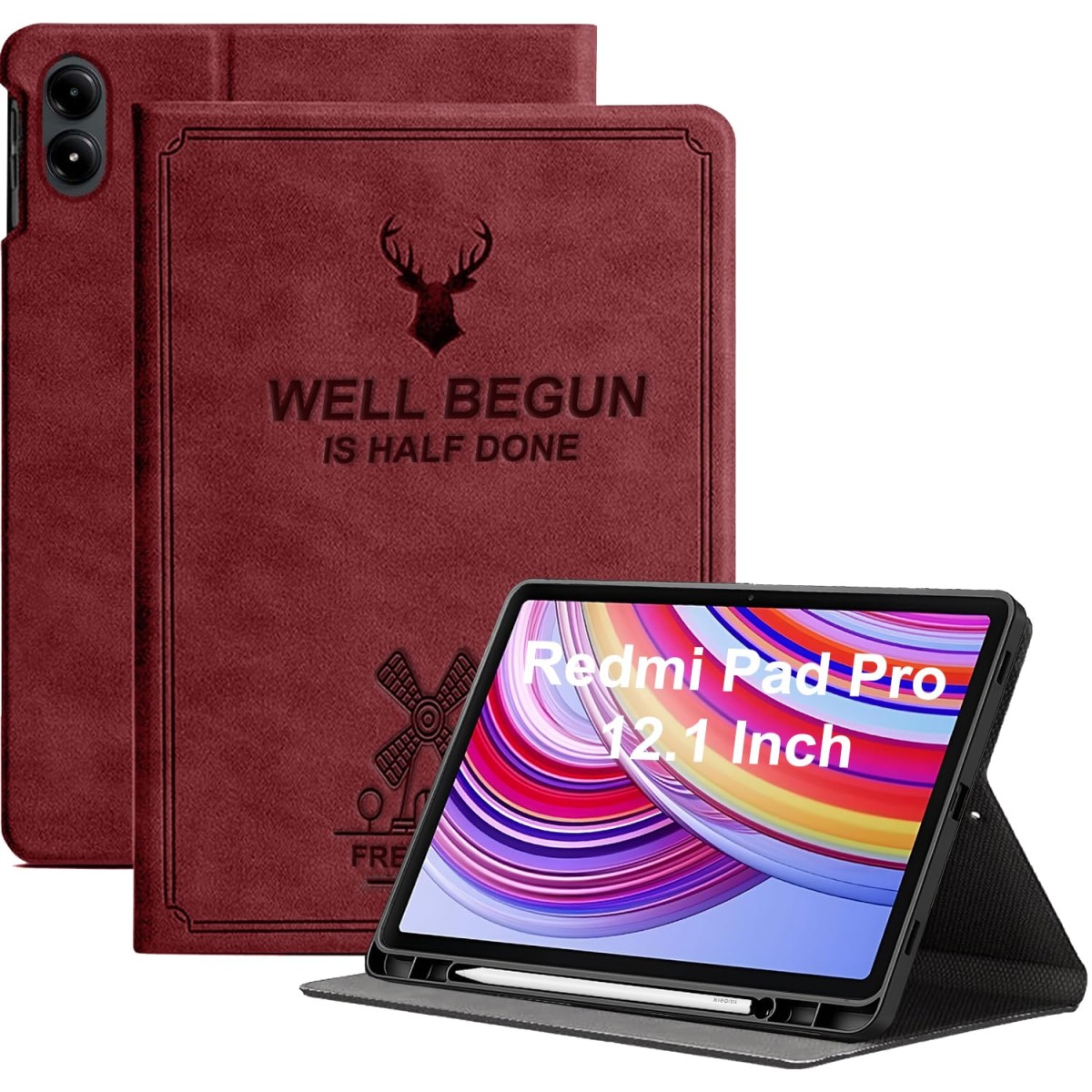 ProElite Case Cover for Redmi Pad Pro 12.1 inch Case, Deer Flip case Cover for Redmi Pad Pro 12.1 inch with Pen Holder [Auto Sleep Wake Feature]