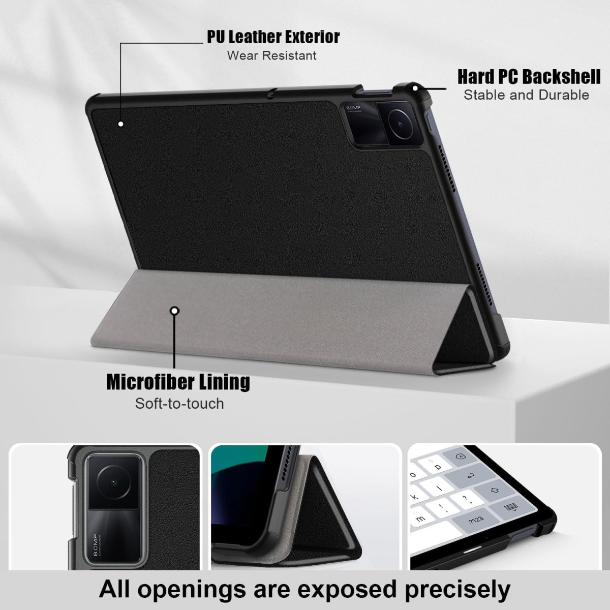 ProElite Case Cover for Redmi Pad SE 11 inch Cover, Slim Trifold Flip case Cover for Redmi Pad SE 11 inch Tablet [Auto Sleep Wake Feature], Black