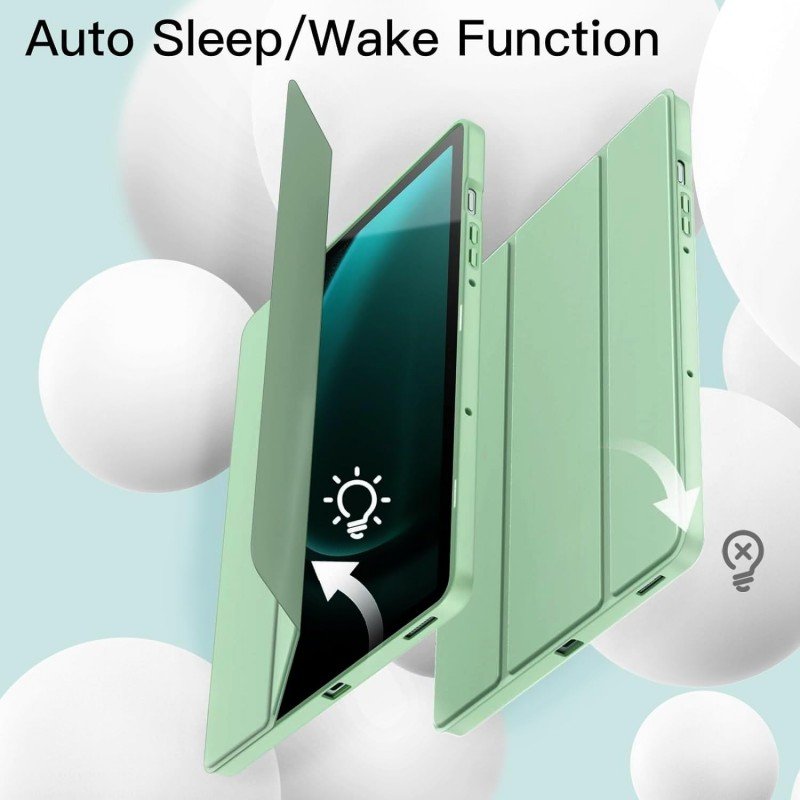 ProElite Cover for Galaxy Tab S9 FE Plus/S9 Plus/S10+ 12.4" Cover, Soft Flexible Flip Case Cover with S Pen Holder for Samsung Galaxy Tab S9 FE+/S9 Plus/S10+ 12.4 inch, [Recoil Series]- Dark Green
