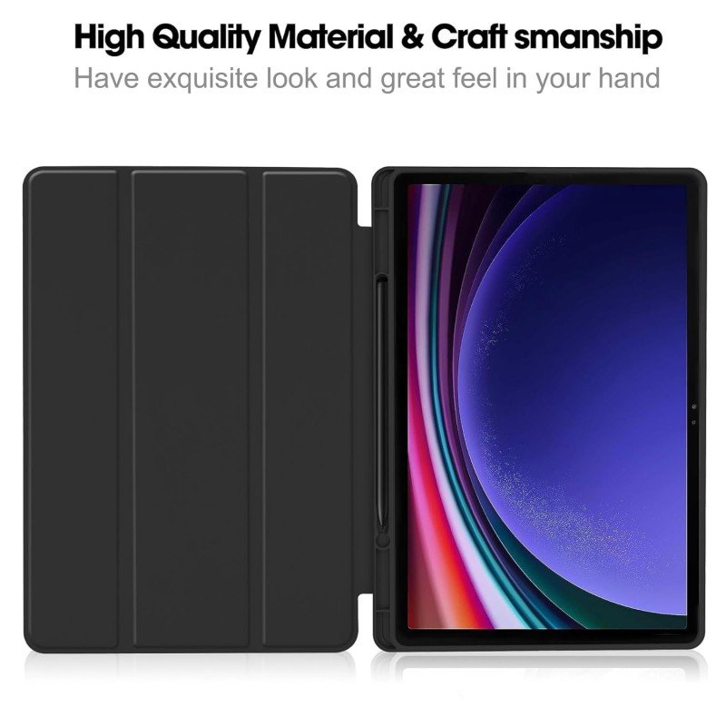 ProElite Cover for Galaxy Tab S9 FE Plus/S9 Plus/S10+ 12.4" Cover, Soft Flexible Flip Case Cover with S Pen Holder for Samsung Galaxy Tab S9 FE+/S9 Plus/S10+ 12.4 inch, [Recoil Series]- Dark Green