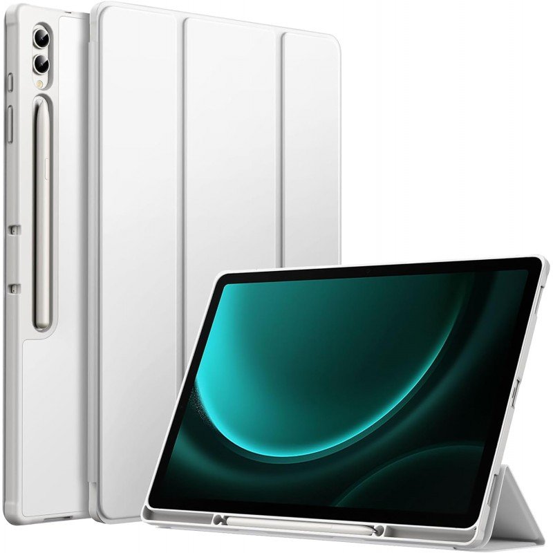 ProElite Cover for Galaxy Tab S9 FE Plus/S9 Plus/S10+ 12.4" Cover, Soft Flexible Flip Case Cover with S Pen Holder for Samsung Galaxy Tab S9 FE+/S9 Plus/S10+ 12.4 inch, [Recoil Series]- Dark Green