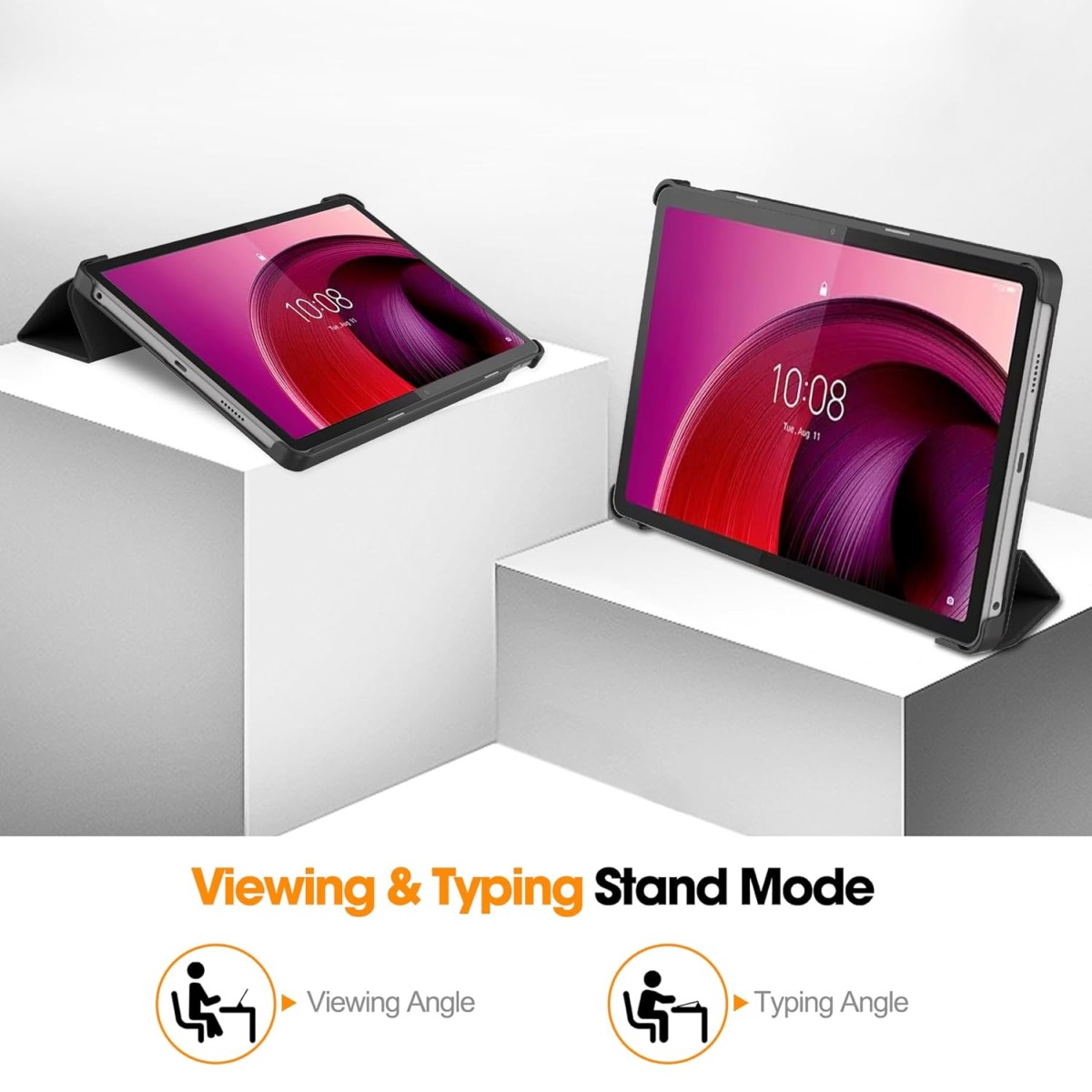 ProElite Cover for Lenovo Tab M10 5G 10.6 inch Cover Case, Sleek Smart Flip Case Cover for Lenovo Tab M10 5G 10.6 inch, Black