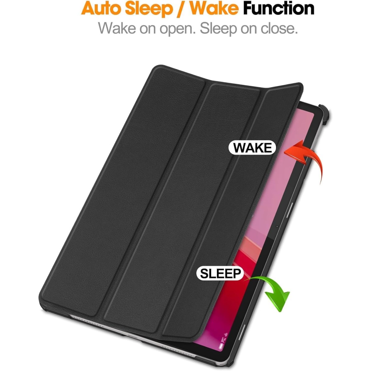 ProElite Cover for Lenovo Tab M11 11" Case Cover, Trifold Flip Case Cover for Lenovo Tab M11 11 inch with Auto Sleep Wake Function, Black