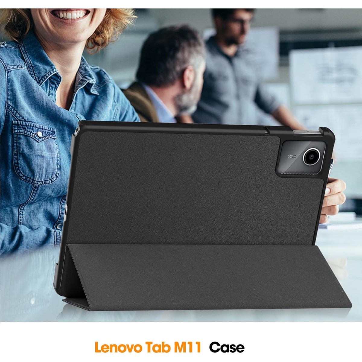 ProElite Cover for Lenovo Tab M11 11" Case Cover, Trifold Flip Case Cover for Lenovo Tab M11 11 inch with Auto Sleep Wake Function, Black