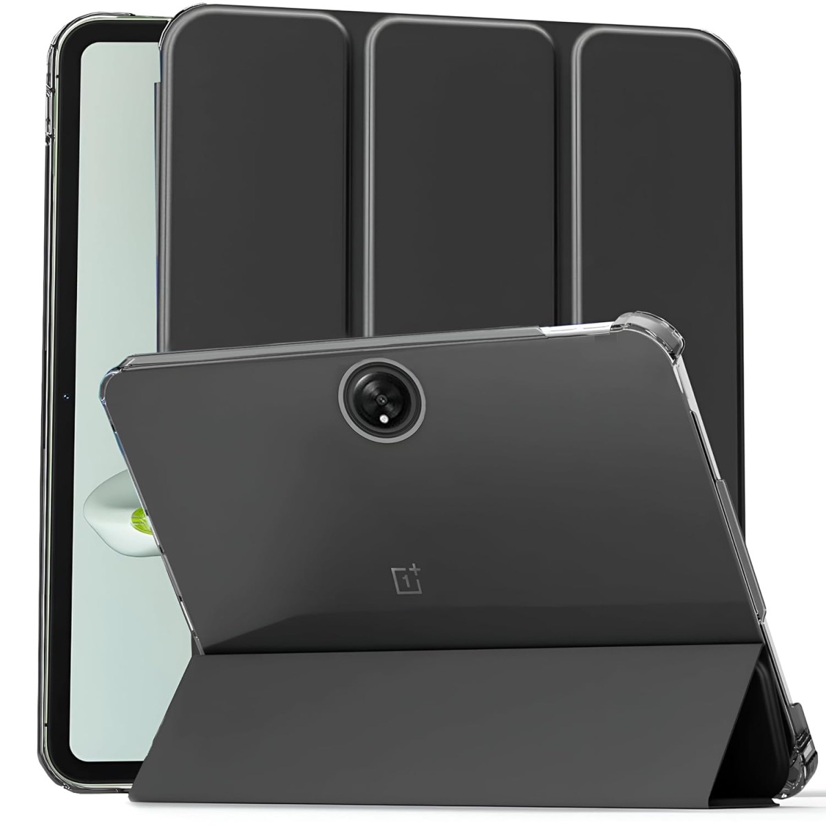 ProElite Cover for OnePlus Pad Go 11.35 inch Case Cover, Transparent Flip Case Cover for OnePlus Pad Go 11.35 inch 2023 with Stylus, Support Auto Sleep Wake, Black