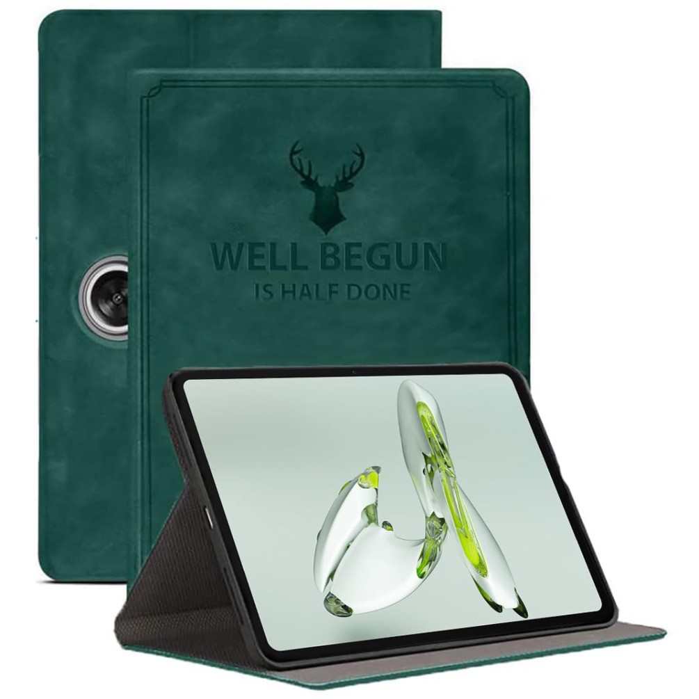 ProElite Cover for OnePlus Pad Go 11.35 inch Cover, Deer Multi Angle Flip Case Cover for OnePlus Pad Go 11.35 inch 2023, Support Auto Sleep Wake, Dark Green