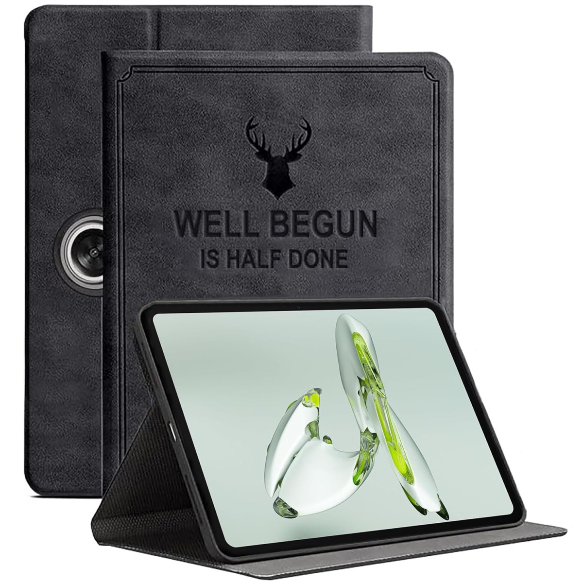 ProElite Cover for OnePlus Pad Go 11.35 inch Cover, Deer Multi Angle Flip Case Cover for OnePlus Pad Go 11.35 inch 2023, Support Auto Sleep Wake, Dark Green