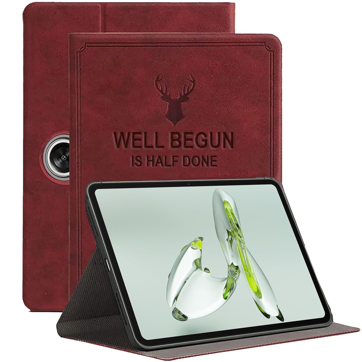 ProElite Cover for OnePlus Pad Go 11.35 inch Cover, Deer Multi Angle Flip Case Cover for OnePlus Pad Go 11.35 inch 2023, Support Auto Sleep Wake, Dark Green