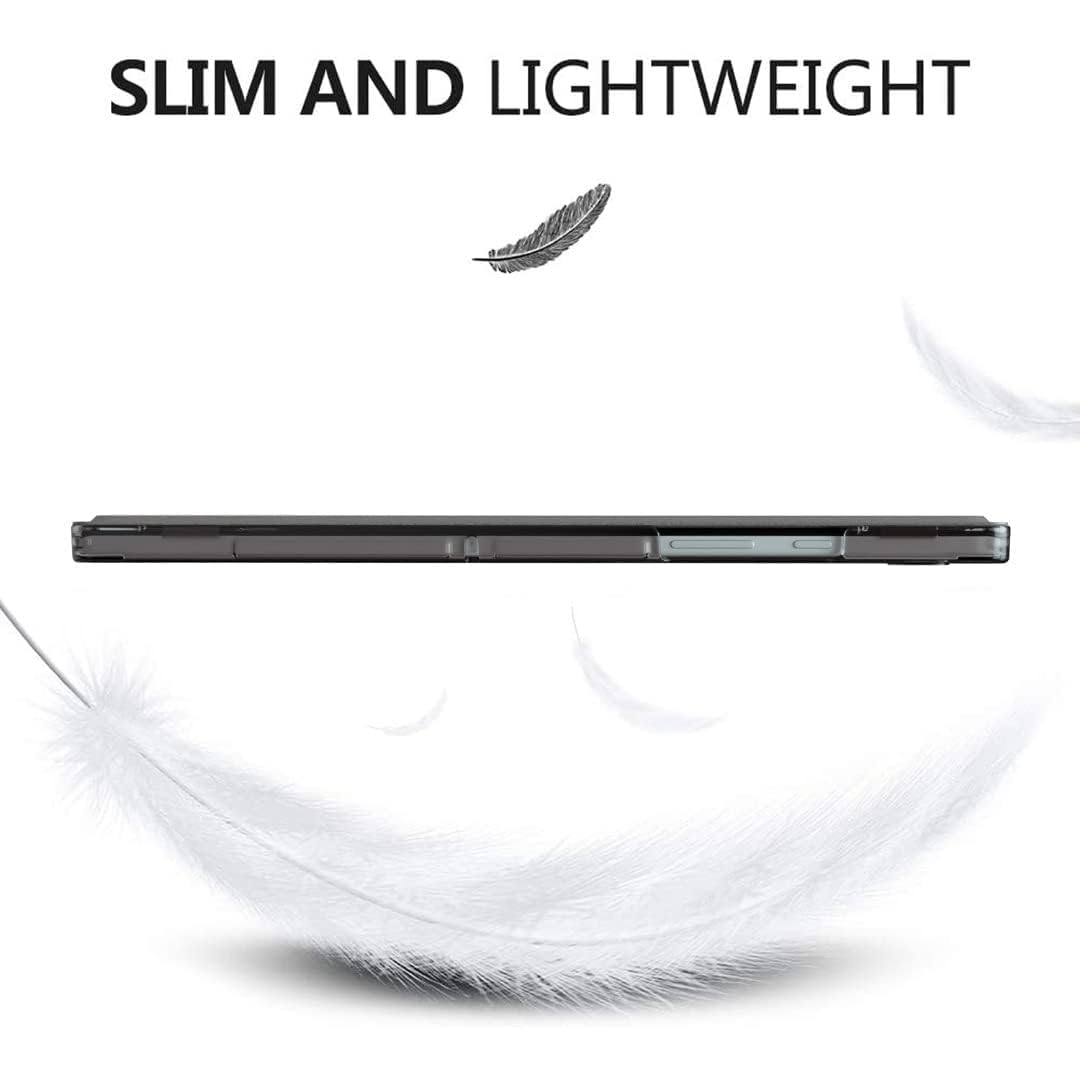 ProElite Cover for Samsung Galaxy Tab A9 8.7 inch Case Cover, Smart Flip Case Cover for Samsung Galaxy Tab A9 8.7 inch Translucent Back with Stylus Pen, Black