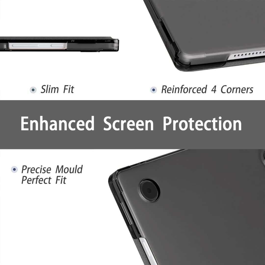 ProElite Cover for Samsung Galaxy Tab A9 8.7 inch Case Cover, Smart Flip Case Cover for Samsung Galaxy Tab A9 8.7 inch Translucent Back with Stylus Pen, Black