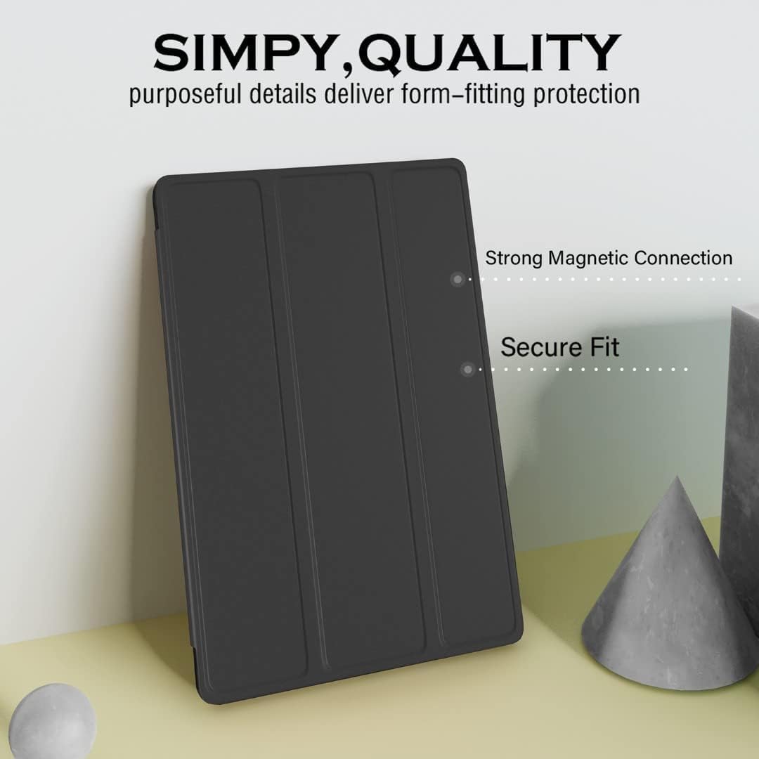 ProElite Cover for Samsung Galaxy Tab A9 8.7 inch Case Cover, Smart Flip Case Cover for Samsung Galaxy Tab A9 8.7 inch Translucent Back with Stylus Pen, Black