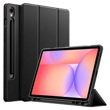 ProElite Cover for Samsung Galaxy Tab S10 Lite 10.9"/Tab S9 FE 10.9 inch/Tab S9 11"/Tab S10 FE 10.9" Cover, Soft Flexible Flip Case with S Pen Holder, Auto Sleep Wake, [Recoil Series] - Black