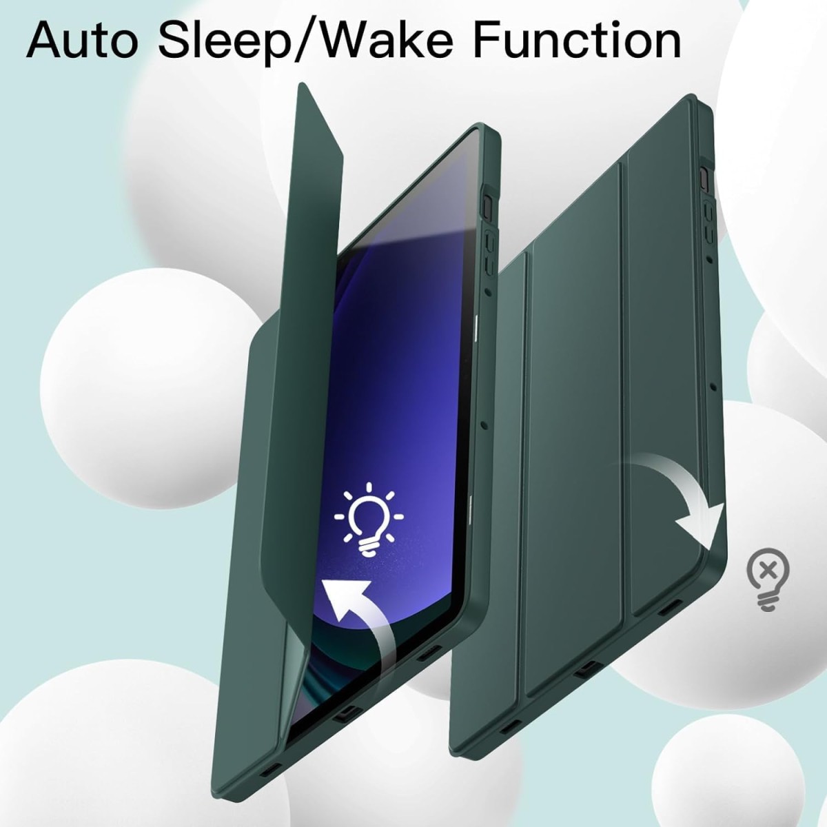 ProElite Cover for Samsung Galaxy Tab S9 FE/S10 FE 10.9 inch Cover, Soft Flexible Flip Case Cover with S Pen Holder for Galaxy Tab S10/S9 FE 10.9", Auto Sleep Wake, [Recoil Series] - Light Blue