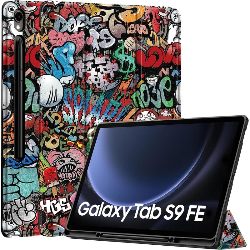 ProElite Cover for Samsung Galaxy Tab S9 FE/S10 FE 10.9 inch Cover, Soft Flexible Flip Case Cover with S Pen Holder for Galaxy Tab S10/S9 FE 10.9", Auto Sleep Wake, [Recoil Series] - Light Blue