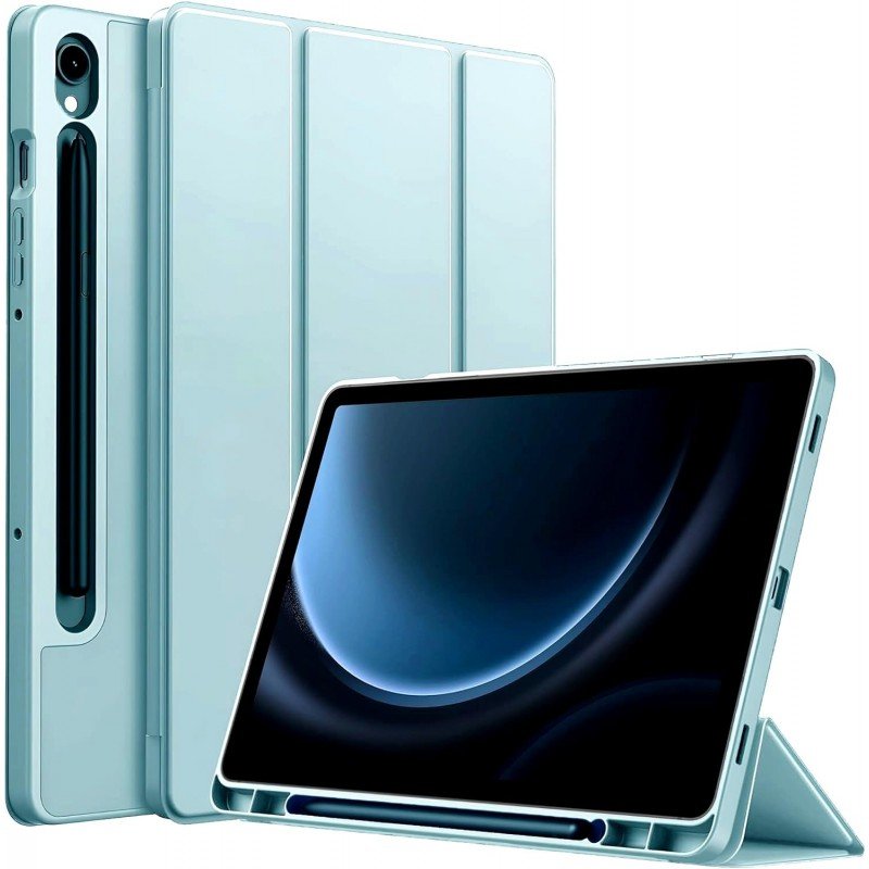ProElite Cover for Samsung Galaxy Tab S9 FE/S10 FE 10.9 inch Cover, Soft Flexible Flip Case Cover with S Pen Holder for Galaxy Tab S10/S9 FE 10.9", Auto Sleep Wake, [Recoil Series] - Light Blue