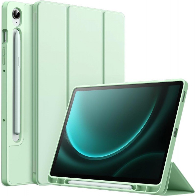 ProElite Cover for Samsung Galaxy Tab S9 FE/S10 FE 10.9 inch Cover, Soft Flexible Flip Case Cover with S Pen Holder for Galaxy Tab S10/S9 FE 10.9", Auto Sleep Wake, [Recoil Series] - Light Blue