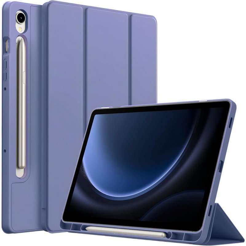 ProElite Cover for Samsung Galaxy Tab S9 FE/S10 FE 10.9 inch Cover, Soft Flexible Flip Case Cover with S Pen Holder for Galaxy Tab S10/S9 FE 10.9", Auto Sleep Wake, [Recoil Series] - Light Blue