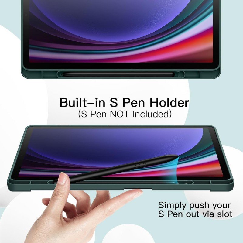 ProElite Cover for Samsung Galaxy Tab S9 FE/S10 FE 10.9 inch Cover, Soft Flexible Flip Case Cover with S Pen Holder for Galaxy Tab S10/S9 FE 10.9", Auto Sleep Wake, [Recoil Series] - Light Blue