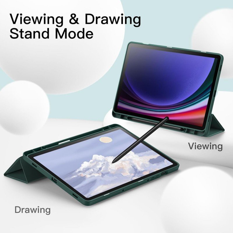 ProElite Cover for Samsung Galaxy Tab S9 FE/S10 FE 10.9 inch Cover, Soft Flexible Flip Case Cover with S Pen Holder for Galaxy Tab S10/S9 FE 10.9", Auto Sleep Wake, [Recoil Series] - Light Blue
