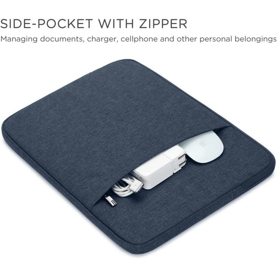 ProElite Polyster Laptop Sleeve Case Cover Pouch for 13" to 14" MacBook Air/Pro Retina,Compatible with MacBook Pro 14 inch M1 Pro/Max A2442, Galaxy Tab S8/S9 Ultra 14.6 inch/iPad Pro 12.9, Black