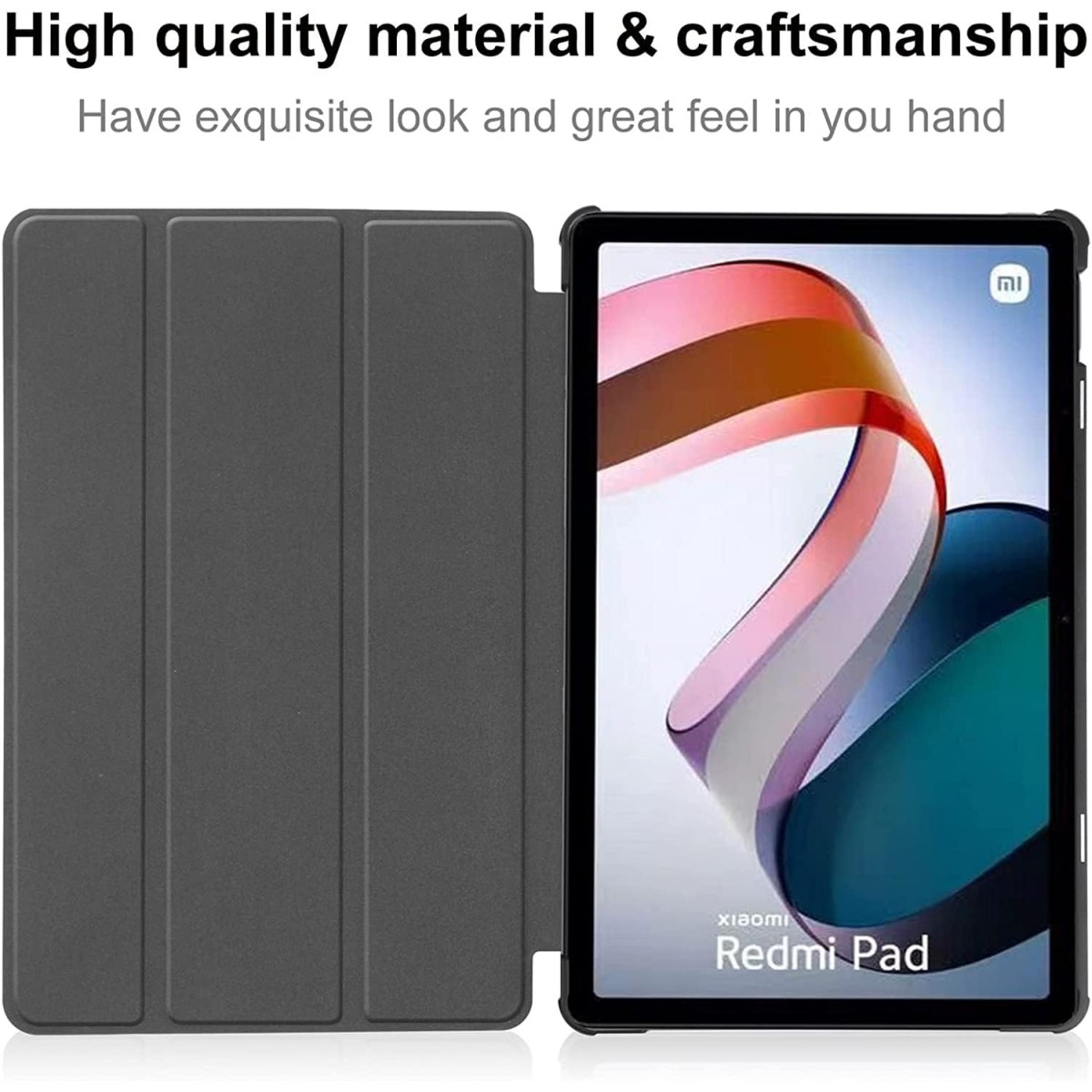 ProElite Slim Trifold Flip case Cover for Redmi Pad 10.6" Tablet [Auto Sleep Wake Feature], Black