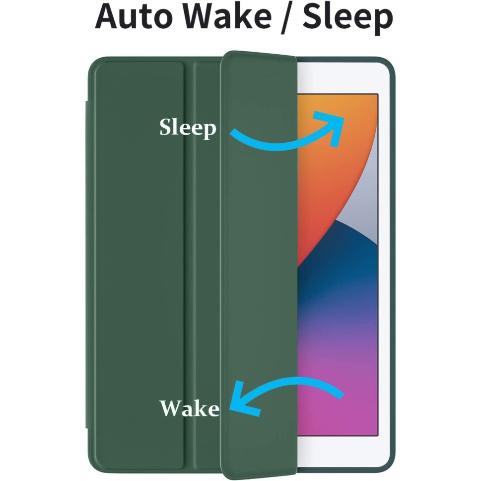 ProElite Smart Case for iPad 10.2 inch 2021 9th/8th/7th Gen [Auto Sleep/Wake Cover] [Pencil Holder] [Soft Flexible Case] Recoil Series - Dark Blue with Stylus Pen