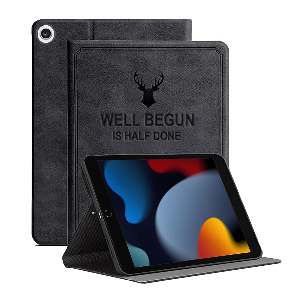 ProElite Smart Deer Flip case Cover for Apple iPad 10.2" 9th Gen (2021) 8th Gen/7th Gen, Black