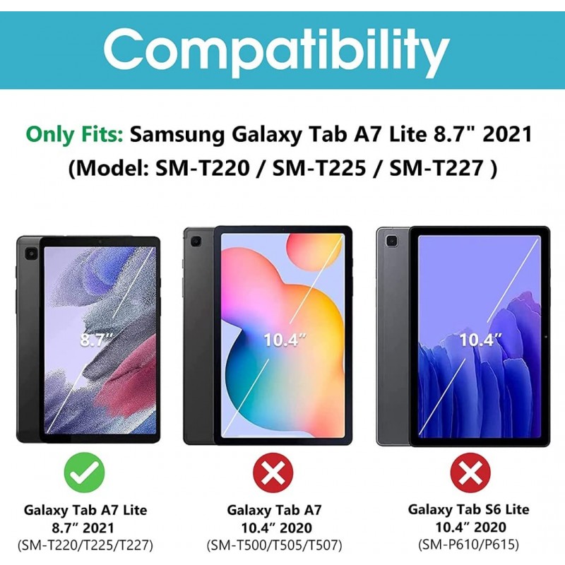 ProElite Smart Flip Case Cover for Samsung Galaxy Tab A7 Lite 8.7" SM-T220/225 Translucent Back with Stylus Pen, Dark Blue ProElite Smart Flip Case Cover for Samsung Galaxy Tab A7 Lite 8.7" SM-T220/225 Translucent Back with Stylus Pen, Dark Blue