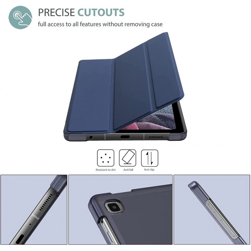 ProElite Smart Flip Case Cover for Samsung Galaxy Tab A7 Lite 8.7" SM-T220/225 Translucent Back with Stylus Pen, Dark Blue ProElite Smart Flip Case Cover for Samsung Galaxy Tab A7 Lite 8.7" SM-T220/225 Translucent Back with Stylus Pen, Dark Blue
