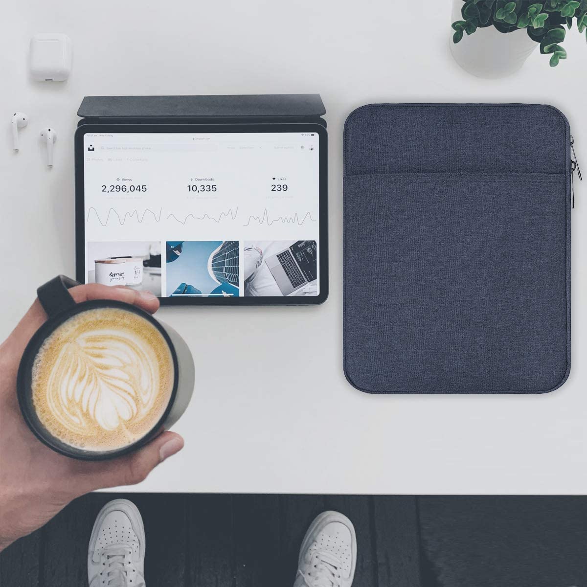 ProElite Tablet Sleeve Case Cover 12" to 13" for Apple iPad Air 13/Pro 13/Pro 12.9 Samsung Galaxy Tab S7/S8/S9 Plus/S7/S9 FE Plus 12.4", Lenovo Tab P12, Microsoft Surface Pro, Dark Green