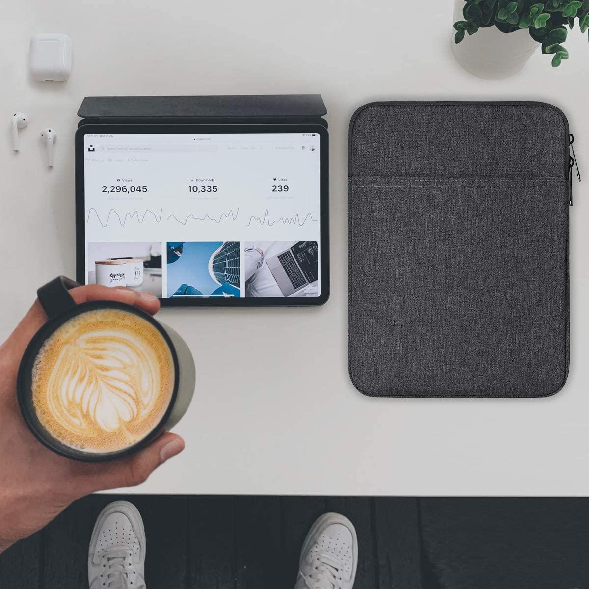 ProElite Tablet Sleeve Case Cover 12" to 13" for Apple iPad Air 13/Pro 13/Pro 12.9 Samsung Galaxy Tab S7/S8/S9 Plus/S7/S9 FE Plus 12.4", Lenovo Tab P12, Microsoft Surface Pro, Dark Green