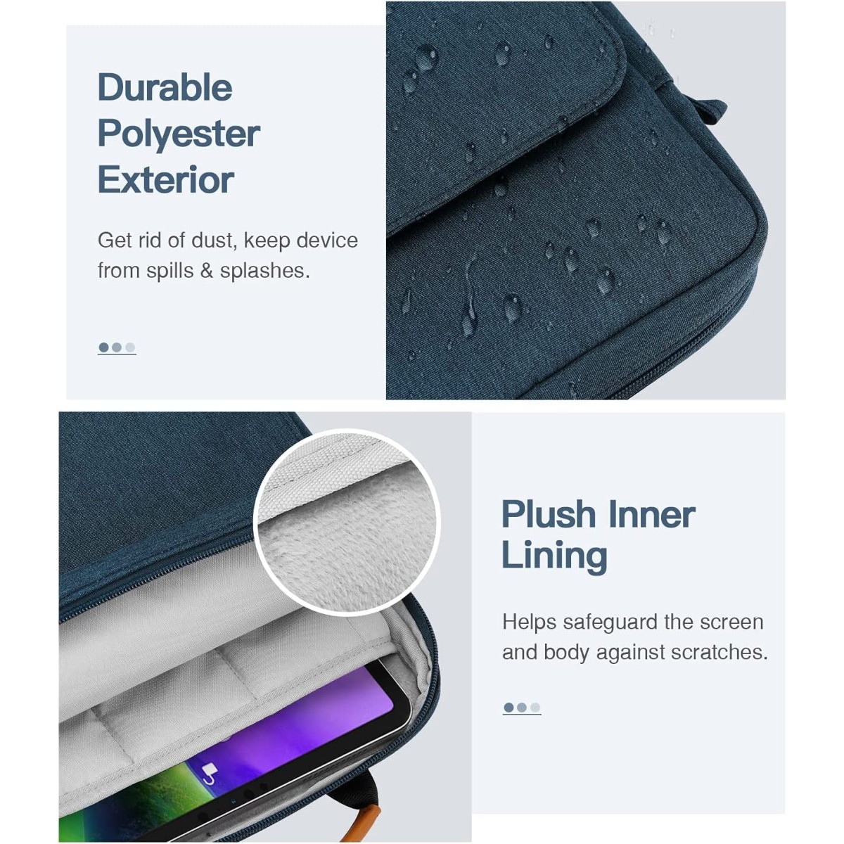 ProElite Tablet sleeve Bag 9-11inch for iPad 10.2/10.9/Pro 11/Samsung/Lenovo/Galaxy Tab A9 Plus/S8/S9/Realme Pad/Honor Pad/Oppo//Xiaomi Mi pad 7/Redmi Pad,Oneplus Pad, Handle with Shoulder strap, Grey